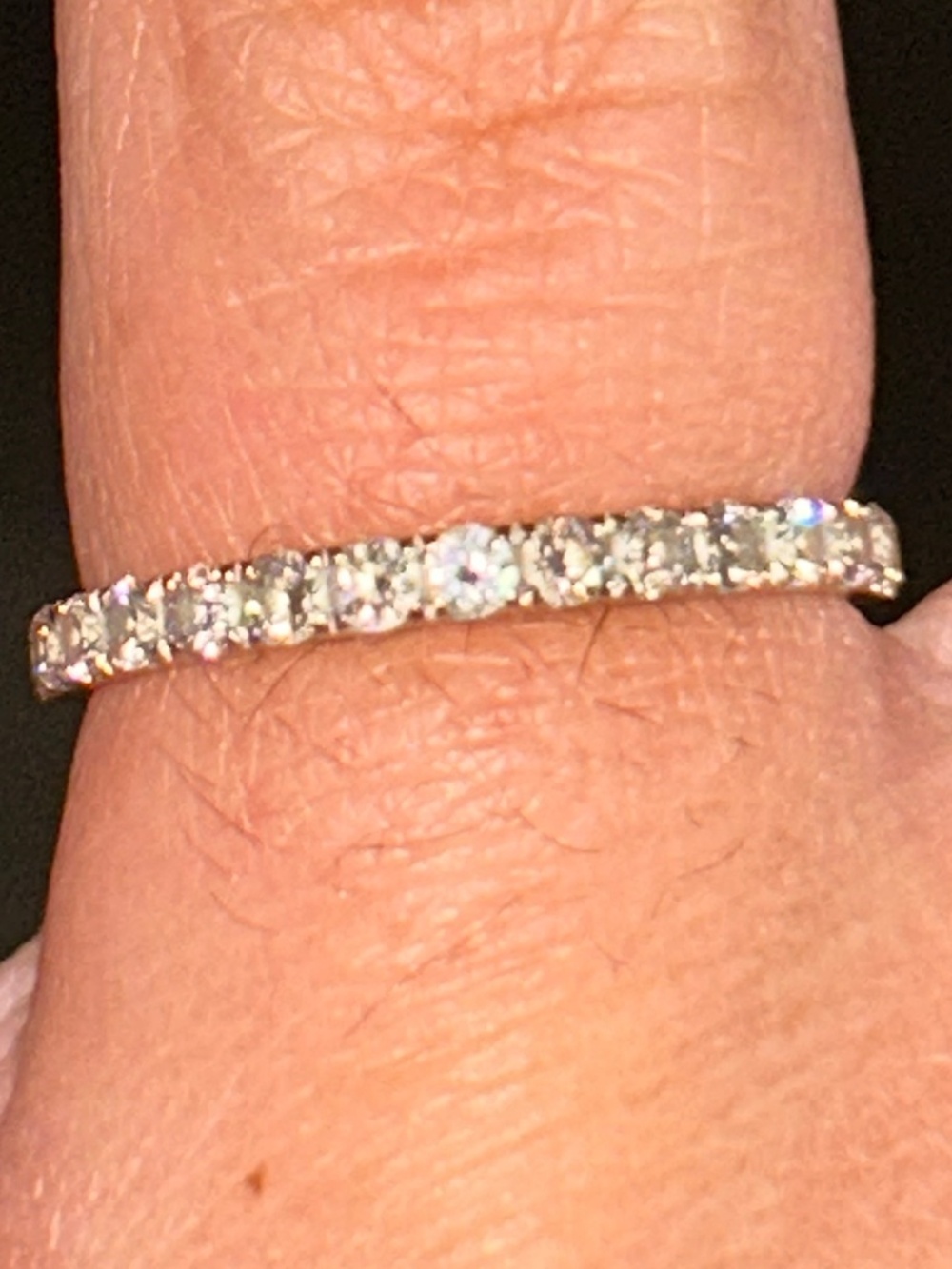 Infinity diamond ring size 7 18kgold